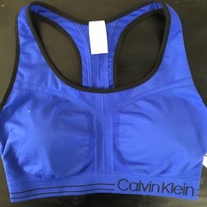 Blue Calvin Klein performance sports bra!